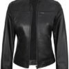 AtelierCuir Womens Faux Leather Stylish Jacket Classic Casual Coat